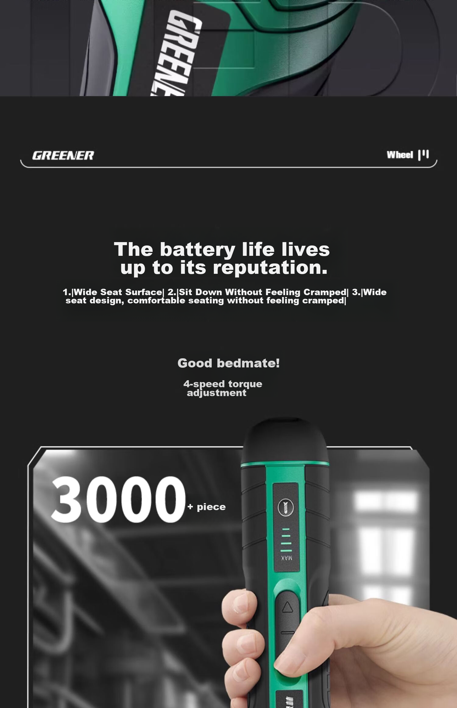 GREENER Electric Screwdriver Mini Cordless Rechargeable Lithium Battery Power Drill Set for Home Use 17