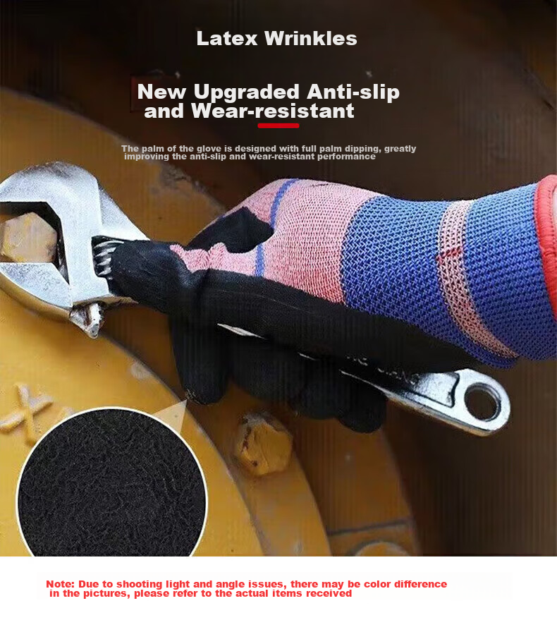 SHENGLI Work Gloves, Gardening Gloves, Wear-Resistant, Non-Slip, Thin, Latex-Coated, Highly Elastic, Breathable Rubber Gloves, for Handling And Work, ND150S, 12 Pairs 21
