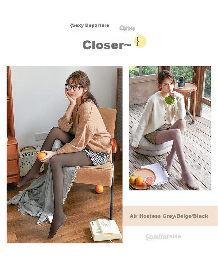 LangSha Women's Leggings for Outer Wear, Fake Sheer Integrated Pants, Skin-Translucent Medium-Thick Flight Attendant Gray Spring And Summer Stockings, Gray Sheer Pantyhose 6