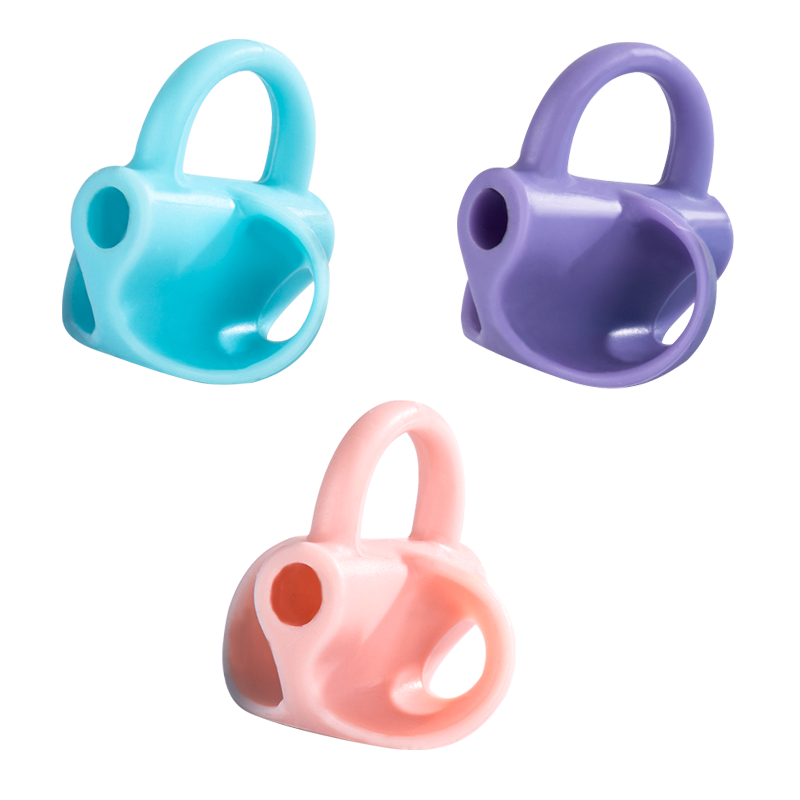 Deli 3 Silicone Grip Pen Holders, Back-To Stationery Antibacterial Pencil Case, Kindergarten And Elementary School Student Grip Corrector, Baby Writing Posture Corrector Pink Birthday