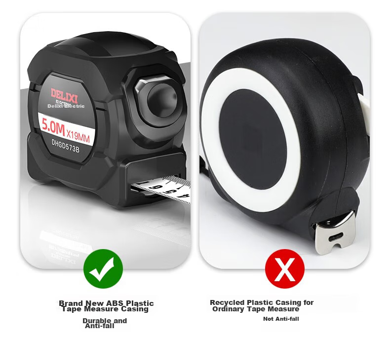 DELIXI ELECTRIC Steel Tape Measure, Household Wear-Resistant Drop-Proof High-Precision Self-Locking Ruler, Carpentry Ruler for Renovation Measurement, Steel Tape Measure 5*19 3