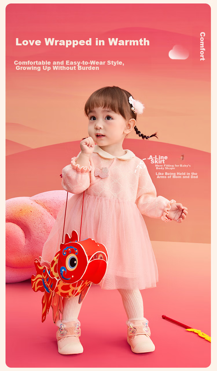 BALABALA Children's Clothing, Baby Dress, Kids' Dress, Spring 2025 Collection, Princess Dress for Baby Girls, New Chinese Style, 209125111002 4