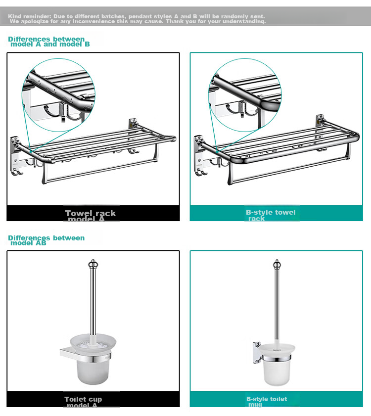 MICOE Bathroom Storage Rack, Gun-Gray Towel Rack, Foldable Bath Towel Holder, No Drilling Required, Space Aluminum Hanging Accessories Set M-D616 4