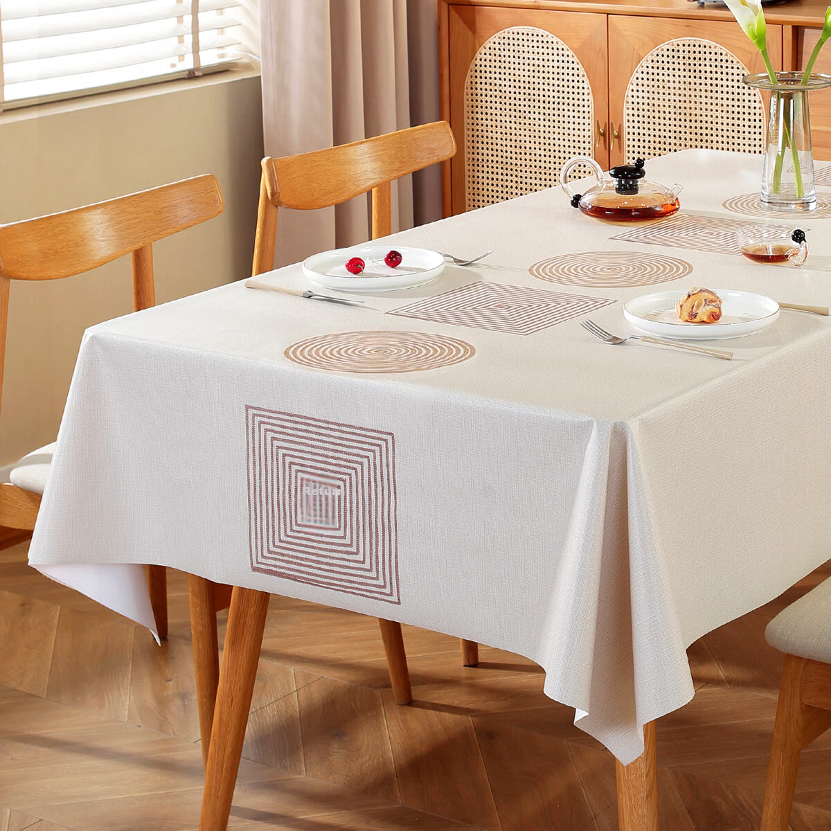 Скатерть Ali Tablecloth, водонепроницаемая, маслостойкая, термостойкая, ПВХ, прямоугольная, 90x140 см, дизайн "Счастливый шар"