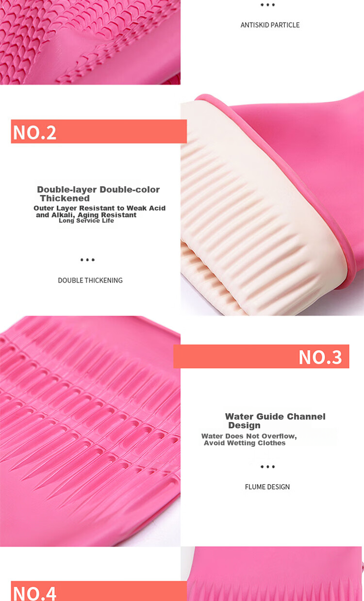 Kelinlai Natural Rubber Gloves, Medium Size M, Green Long Style, Imported from Vietnam, Non-Slip, for Cleaning, Household Chores, Kitchen And Food Use 16