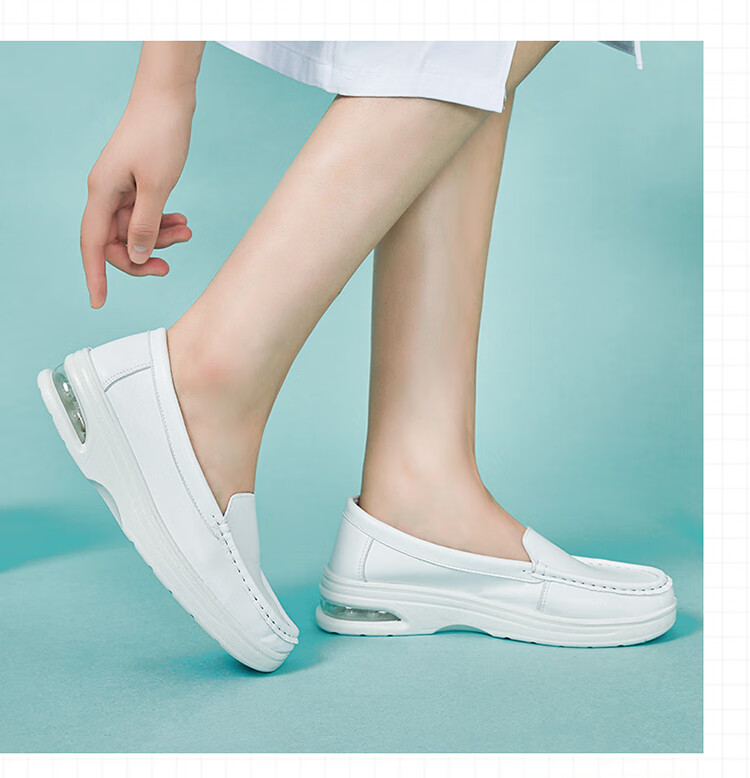 Warrior Casual Shoes for Women, Solid Color Nurse Shoes, Versatile White Sneakers, Women's Flat Shoes WLY(JS)-0024 White 37 11