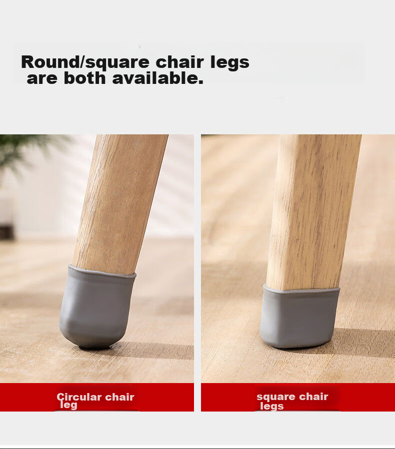Bahainiao Silicone Table And Chair Leg Covers, 32 Pieces, Protective Covers for Chairs, Anti-Slip, Noise-Reducing, Wear-Resistant Foot Pads for Stools 6