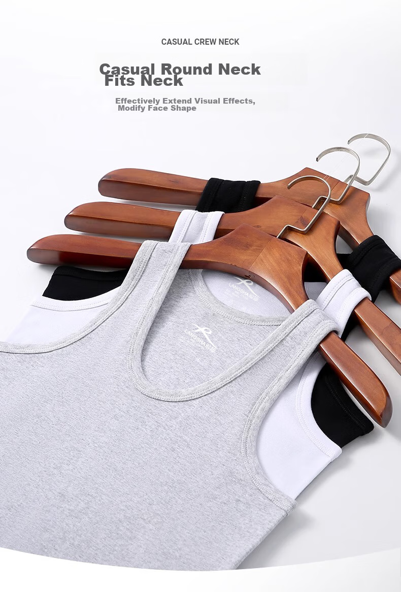 LangSha Pure Cotton Tank Top for Men, Summer Lightweight Sleeveless Casual Sports Sweat-Wicking Breathable Undershirt 5