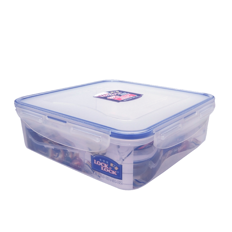 LOCK&LOCK Plastic Food Storage Container, Large Capacity Lunch Box, Sealed Meal Box, Portable Fruit Container, 1.6L