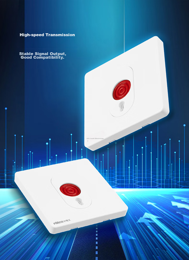 NVCleishidiangong Switch Panel, Emergency Call Alarm Switch, Anti-Theft Alarm Panel, Glazed White 12