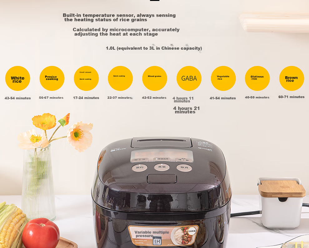 TIGER Rice Cooker Pro Smart Variable Pressure IH Japanese Imported Earthenware Coated Pressure Rice Cooker for 2-3 People, Glossy White, 3L, JPT-H10C 29