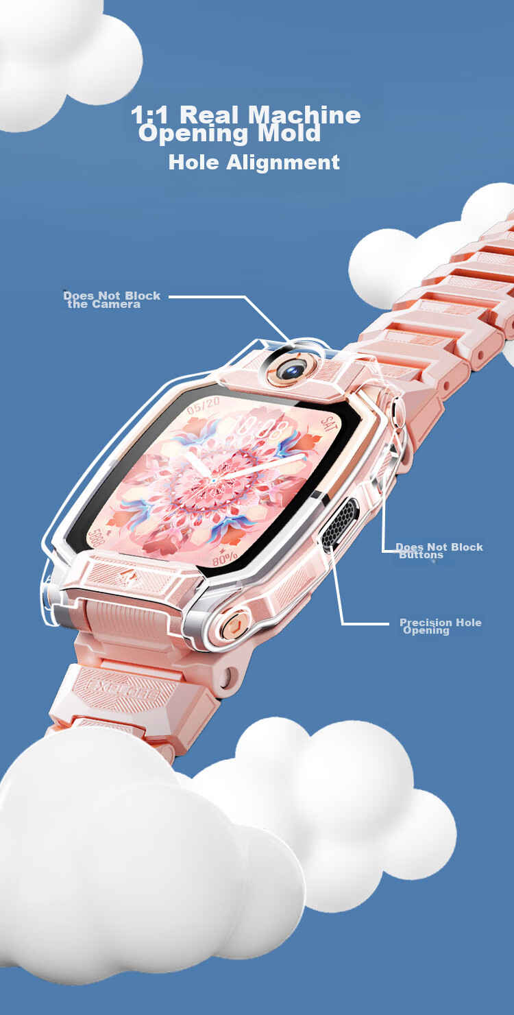 Freeson Z11 Protective Case, Z10 Protective Cover, Children's Smartwatch Case, Slim Full Protection Anti-Drop Anti-Collision, TPU Soft Shell, Transparent, Accessory 4