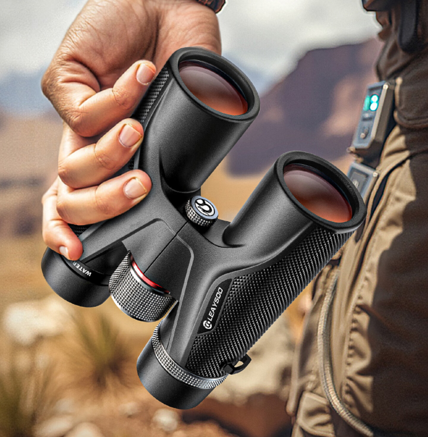 Leaysoo Jingying 10X42 High-Definition High-Power Nitrogen-Filled Waterproof Low-Light Visible Professional Binoculars with Smartphone Adapter 4