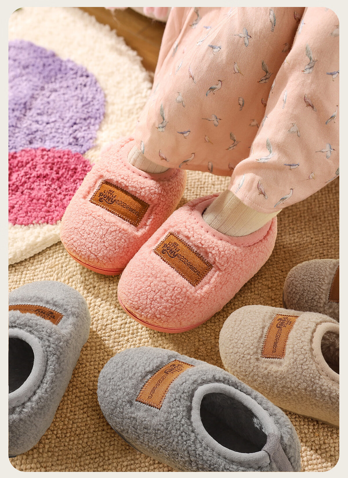 MY LITTLE PONY Children's Cotton Slippers, Warm Fleece-Lined, for Boys And Girls, Indoor And Outdoor Slippers, Winter Style, Khaki, Size 170 7