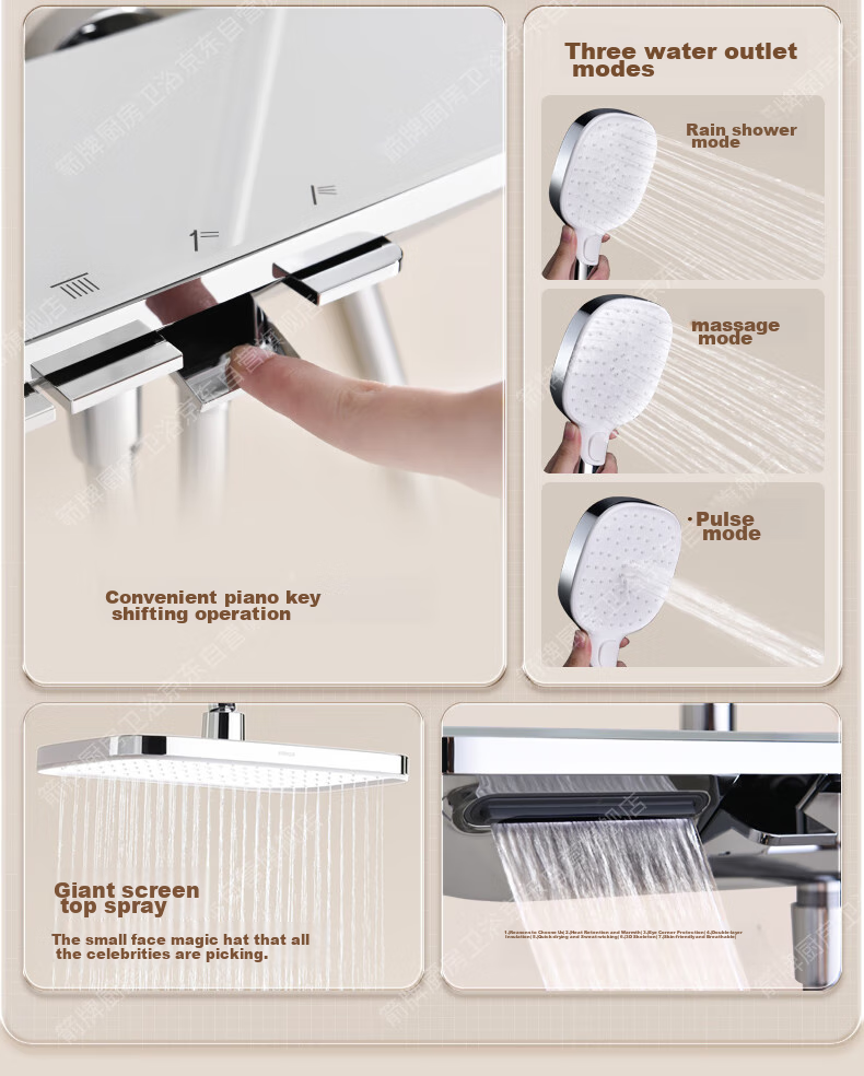 ARROW Shower Head, Independent Water Distribution Piano Key Shower Head, Handheld Spray Gun, High-Pressure Shower Head 3