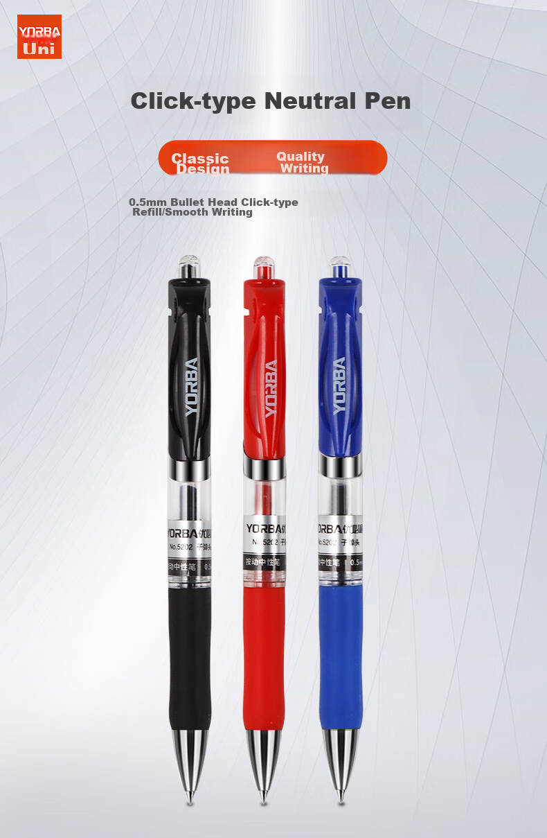 Youbili Retractable Gel Pen, Bullet Tip Signing Pen, 0.5mm Rollerball Pen, 12-Pack, 5202 Black 1