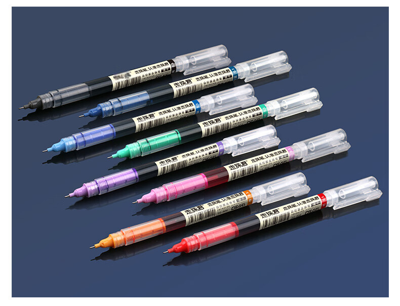 Dianshi Colorful Rollerball Pen, 0.5mm Full Needle Tube, Student Signature Pen, Ink Pen, Ballpoint Pen, 904 Ballpoint, Vintage Color, Multiple Colors, Quick-Drying, 5 Pens Per Box 14