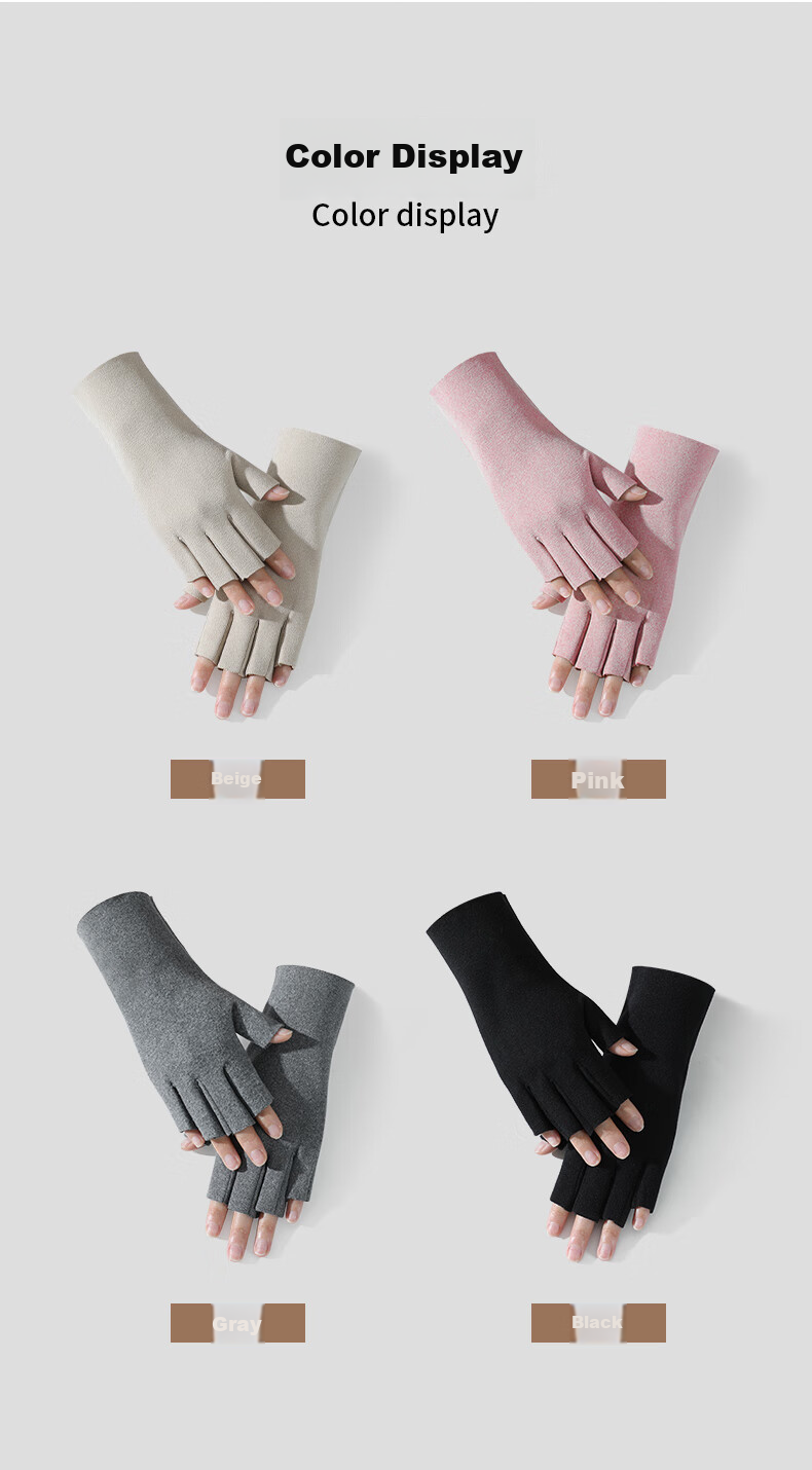 Nanjiren Women's Fingerless Gloves for Winter, Warm Driving Fleece-Lined Windproof Half-Finger Ladies Gloves N2E3X871812 Black 10