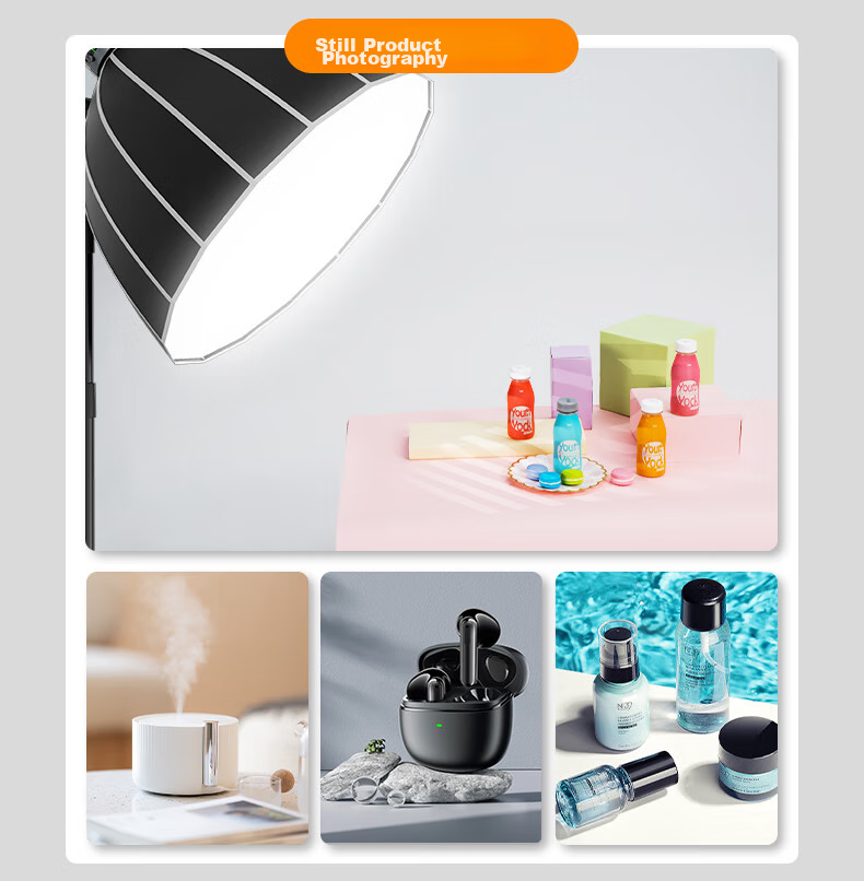 Beiyang 500W Live Streaming Fill Light, Photography Spherical Light, Soft Light, Internet Celebrity Host Beauty Light, Studio Photography Light, Video Shooting Constant Light 500BI 8