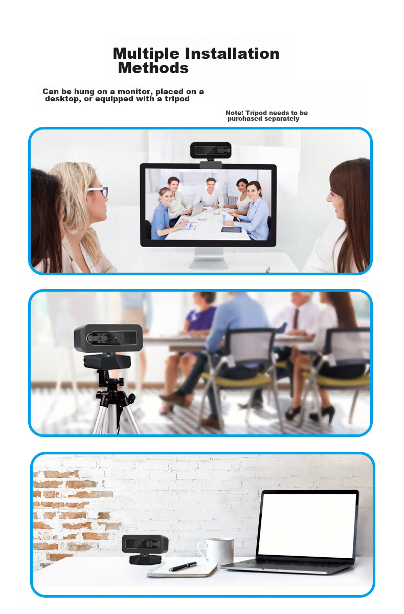 GESOBYTE C510 2K HD Live Streaming Webcam for Video Calls, Conferences, Online Teaching, Home Use, Exams, Research, Laptop And Desktop Computer with Built-In Microphone And USB Plug-And Desig 10