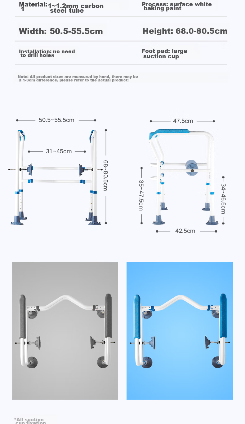 Meiruide Elderly Toilet Handrail Riser, Safety Handrail Support Frame, Bathroom Anti-Fall Device LQX050017-03 18