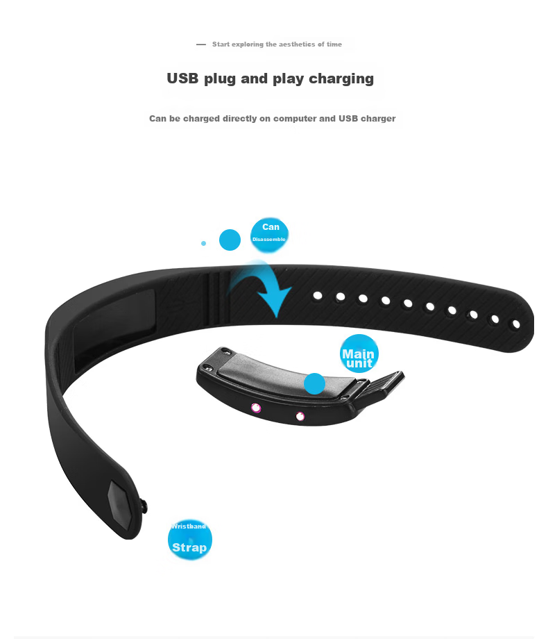 ZGO Electronic Watch, Smart Sports Bracelet, Vibration Alarm, Waterproof, for Running, Middle And High School Students, Rechargeable Watch for Men, 663 8