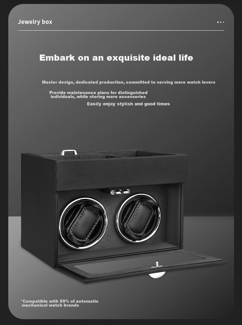DUOJINJIANG Dual-Position Magnetic Anti-Magnetic Silent Watch Winder with Imported Movement, Moisture-Proof Storage Box for Watches, AI Smart Watch Care Device 2