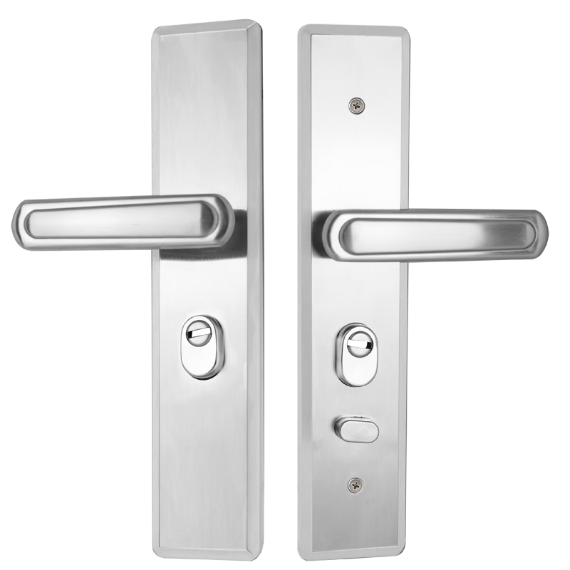 HOTUN Anti-Theft Door Handle, Lock for Entrance Doors, Stainless Steel Anti-Pry Pull Handle, Anti-Theft Panel 03B Natural Color