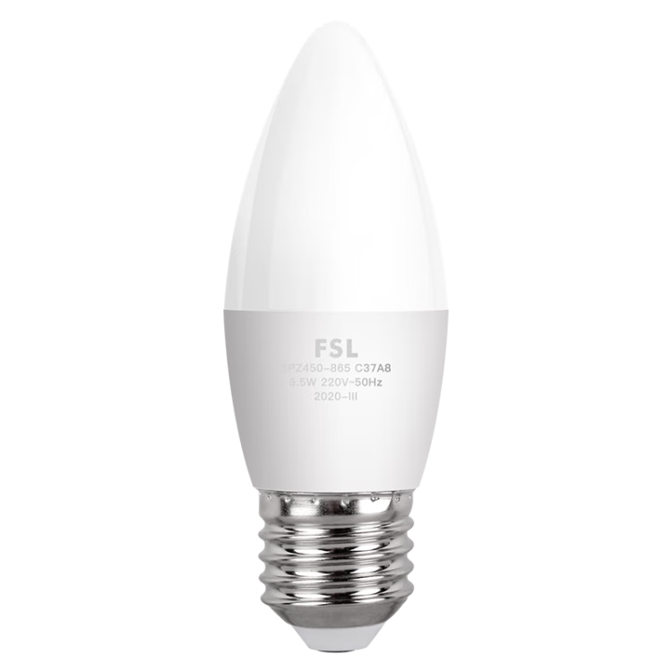 Foshan Lighting (FSL) LED Bulb Crystal Lamp Candle Bulb Globe Bulb E27 Screw Base 5.5W Warm White 2700K
