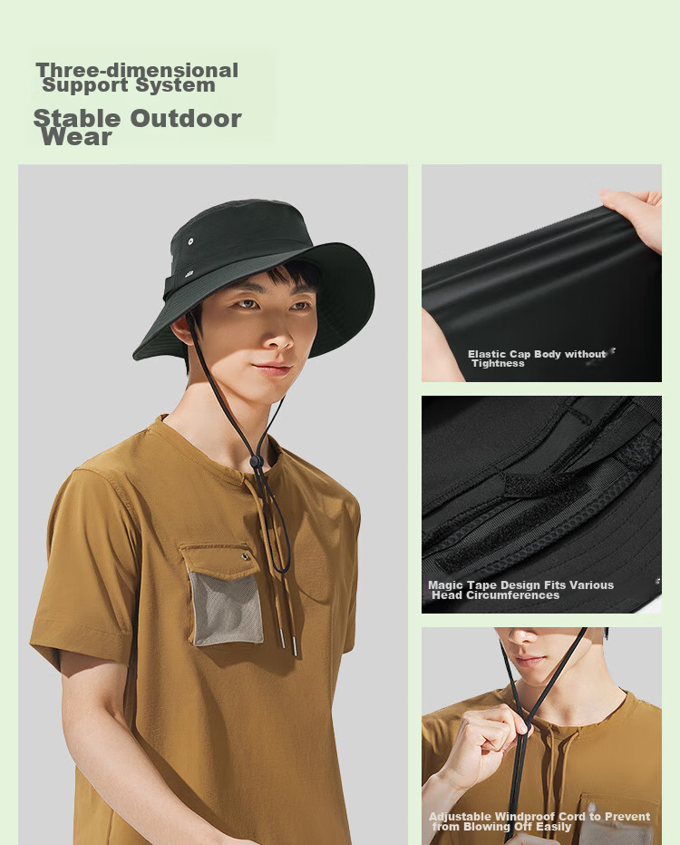 Beneunder Sun Hat for Men, Fisherman Hat, Breathable Sun Protection Cap, Outdoor Hiking Hat, Fishing Water-Resistant Hat TS013 16