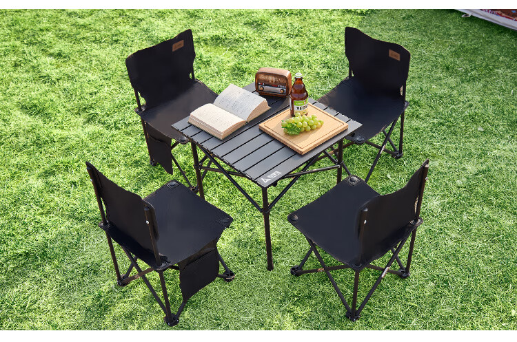 Suncojia Portable Outdoor Folding Table And Chair Set, Camping Egg Roll Table + 2 Chairs, Folding Table And Chair Set 9