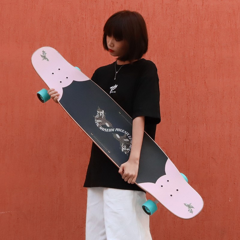 Flavor Boiling Point Dunhuang Collaboration Skateboard, Longboard, Professional Board for Beginners, Dancing Street Board, Dance Board, Pink Patter