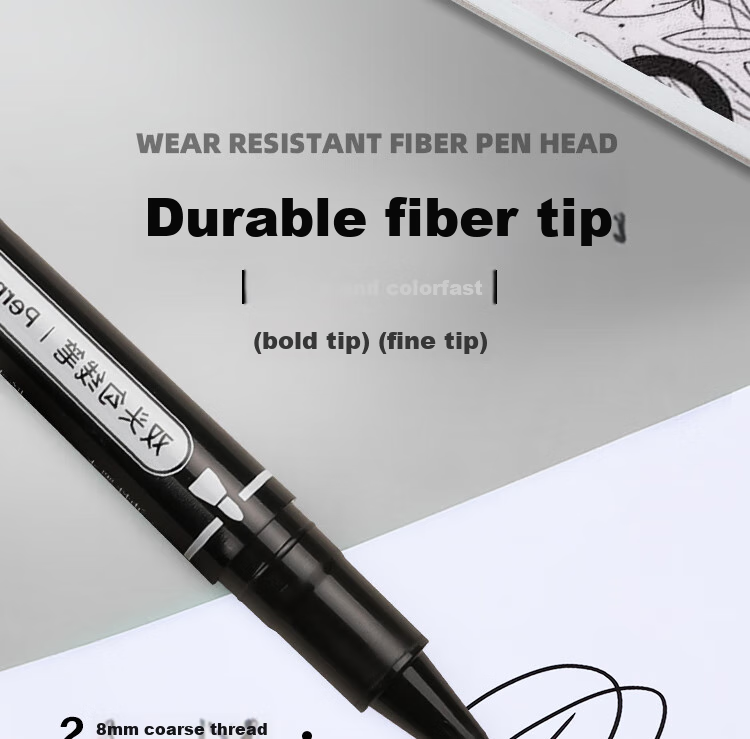 Mont Marte Yikou Series, Dual-Tip Markers Twelve-Pack, Art Student-Specific Black Outline Pens, Waterproof And Oil-Resistant, Quick-Drying Fine Tip Drawing Markers ATOD-CM1206 Art Sketching 4