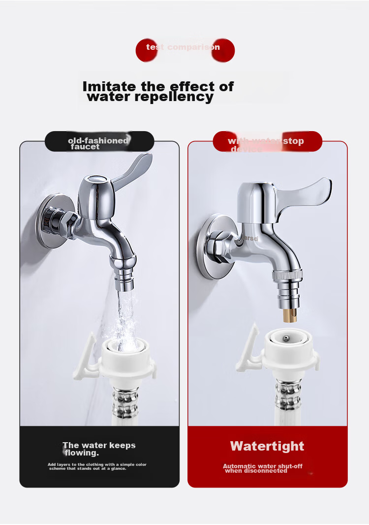 Larsd Washing Machine Faucet, with Automatic Water Stop, Quick-Open Single Cold Water Tap LD10767 5