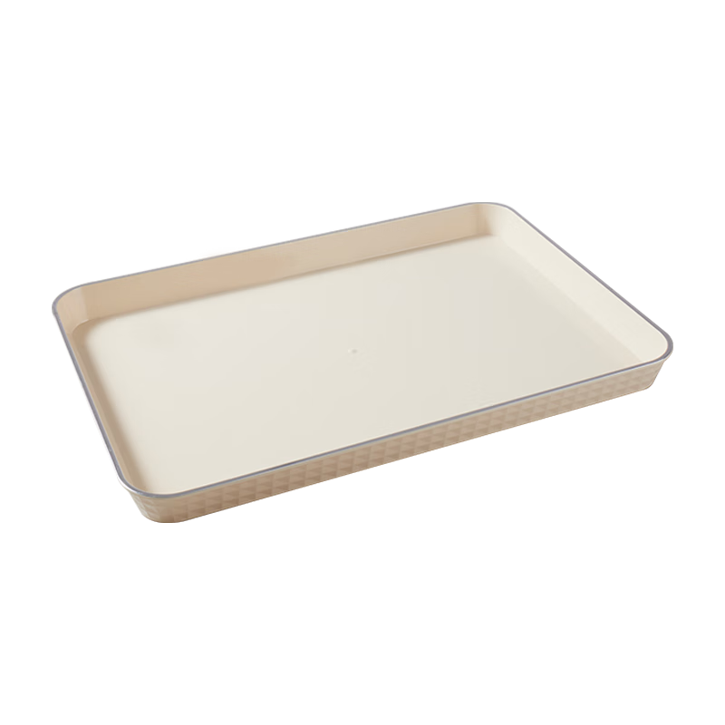 BJ Rectangular Fruit Tray, Tea Tray, Household Fruit Plate, Breakfast Plate, Storage Tray, Living Room Snack Plate, Silver-Edged Large Size