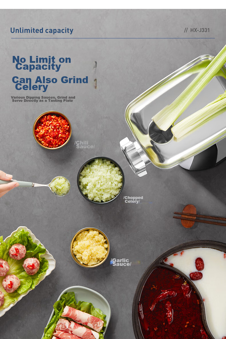 AUX Meat Grinder Sausage Stuffer, Multi-Functional Electric Home And Commercial Use Mincer And Mixer, Meat Chopper, Garlic Crusher, Large 400W Power Sausage Stuffing Machine for Sausages And Sausage Casings 13