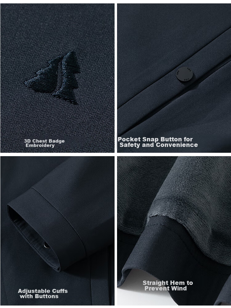 FIRS [Fleece-Lined] Jacket for Men, Lapel Collar, Windproof, Warm, Spring And Autumn, Business Casual, Commute, Work, Waterproof Coat 10