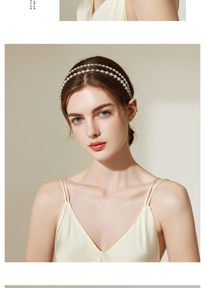 Royal Sasa New Year Gift Hair Accessories Headband Korean Style Double Layer Elegant Outing Headband Faux Pearl Hair Clip 2