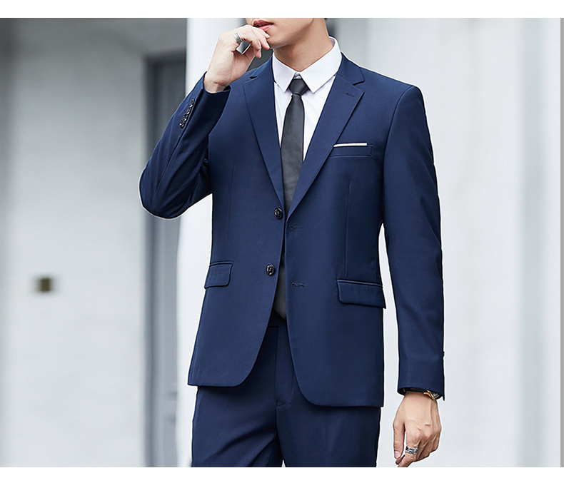 ROMON Men's Suit Set, Business Slim Fit Formal Wear, Wedding Suit, Men's Clothing Three-Piece Set, 2318 Black XL 10