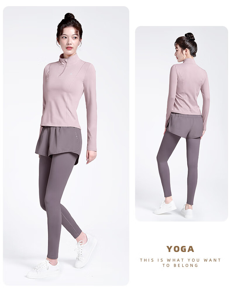 CAMEL Women's Sportswear Set, New Yoga Fitness Pilates Elastic Short-Sleeve Shorts And Pants Five-Piece Workout Outfit 54
