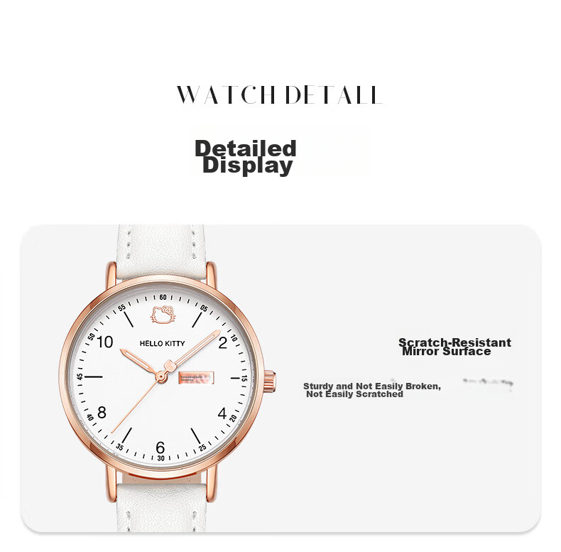 Hello Kitty Student Exam Watch for Female Students in Middle School, High School, And College Entrance Exams, Civil Service Exams, Postgraduate Entrance Exams, Quiet Quartz Watch 11