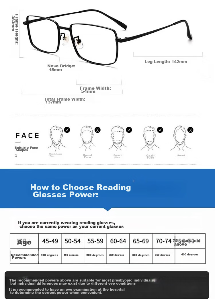 Fenchi Japanese Imported Reading Glasses for Men, Anti-Blue Light And Radiation Protection, Genuine High-Definition Presbyopic Glasses for Middle-Aged And Elderly Women, Adjustable Lenses 14