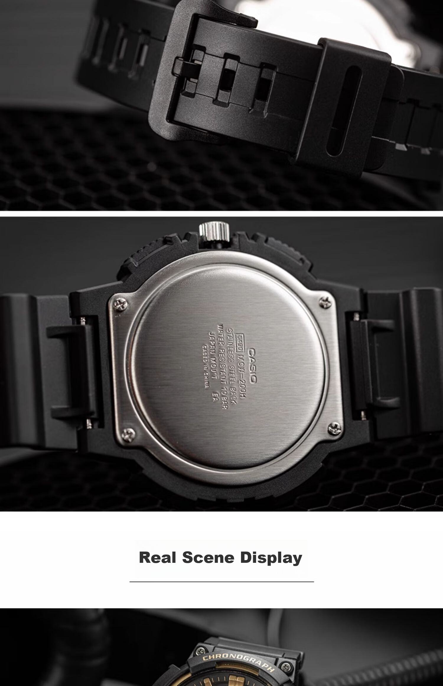 Casio Watch for Men, Black Knight Black Gold Sports Youth Student Waterproof Digital Watch for Men And Women, MCW-200H 17