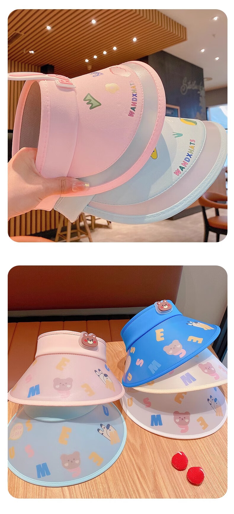 Ousen Children's Sun Protection Hat, New Summer Style Baby Sun Visor Cap, Little Girl UV Protection Wide Brim Hat, Girls' Visor Cap 18