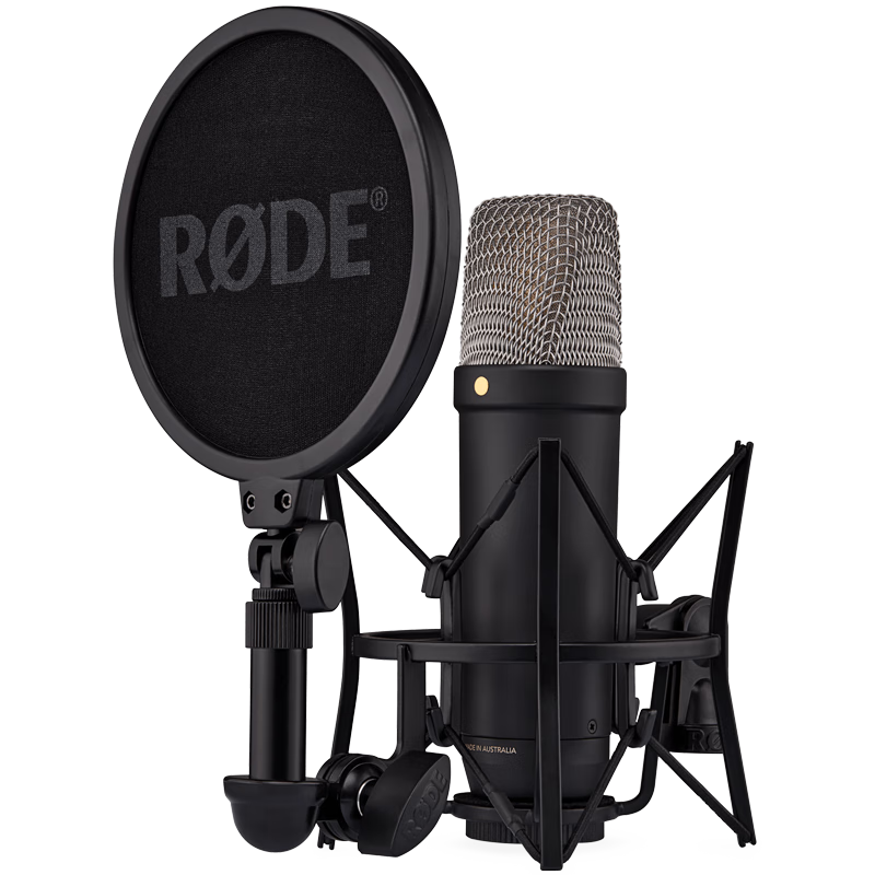 RODE NT1 5th Generation Large Diaphragm Studio Condenser Microphone USB Direct Connection Black (Official Standard)