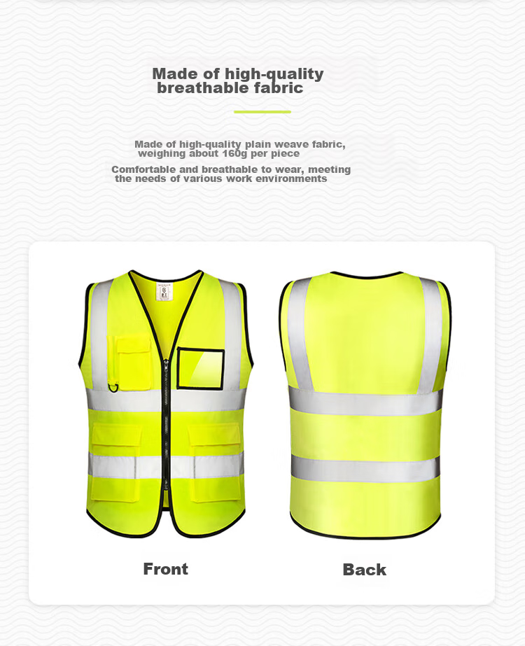 XINGGONG Reflective Vest, Reflective Waistcoat, Reflective Clothing, Reflective Jacket, Traffic Construction Sanitation Vest, Fluorescent Clothing, Fluorescent Yellow, XL Size 2