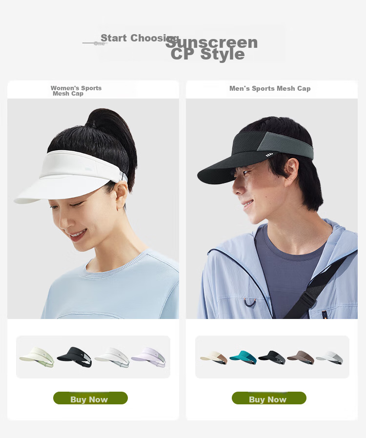 Beneunder Tennis Cap, Sun Hat for Men, UV Protection Hat, Visor Cap, Sports Sweat-Absorbing Full-Face Sun Hat DS015 1