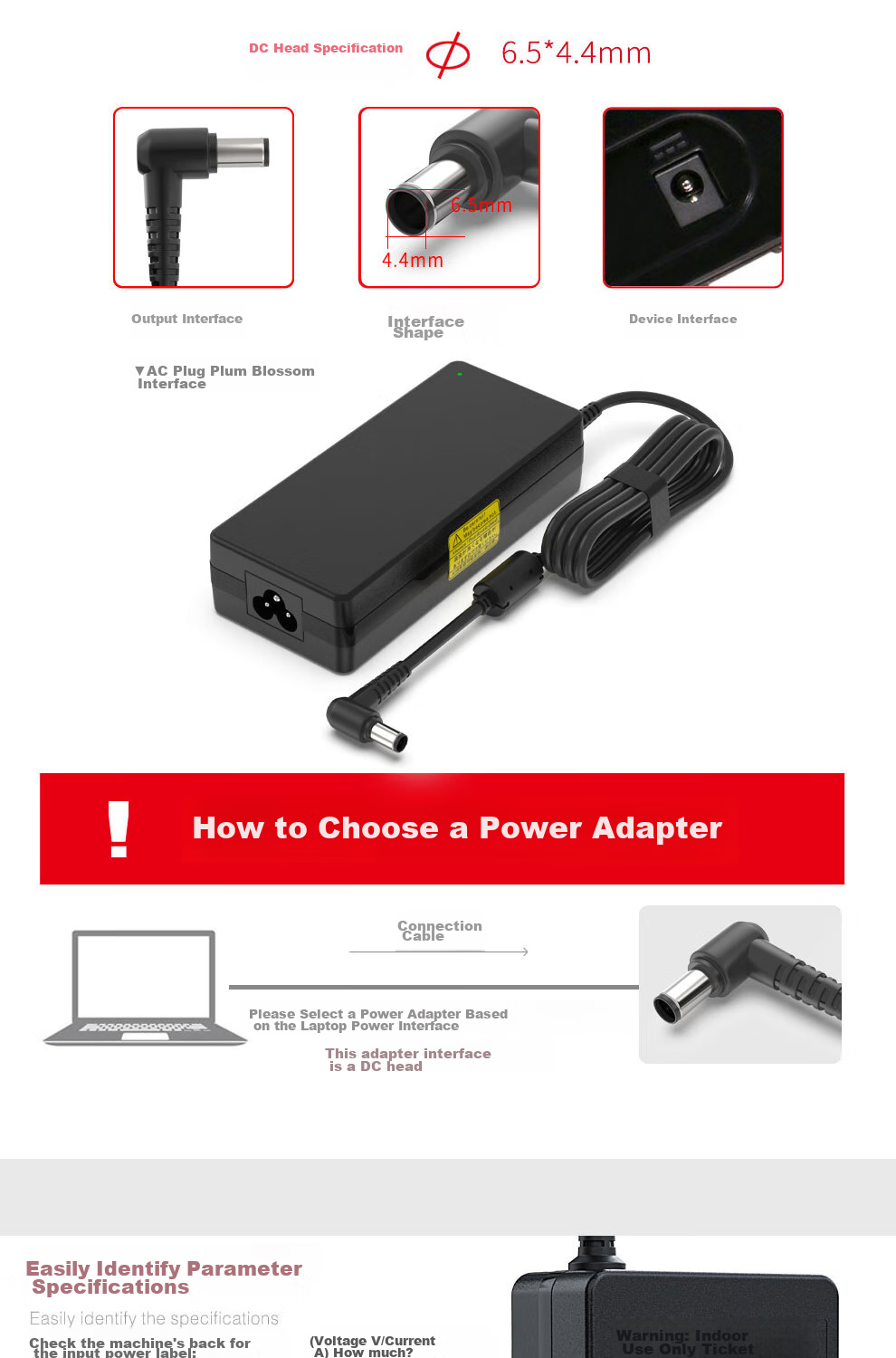 Delippo Power Cable for Xiaomi Redmi Monitor 12V 3A 2.5A Round Plug Desktop LCD Screen Charger RMMNT27NQS 3