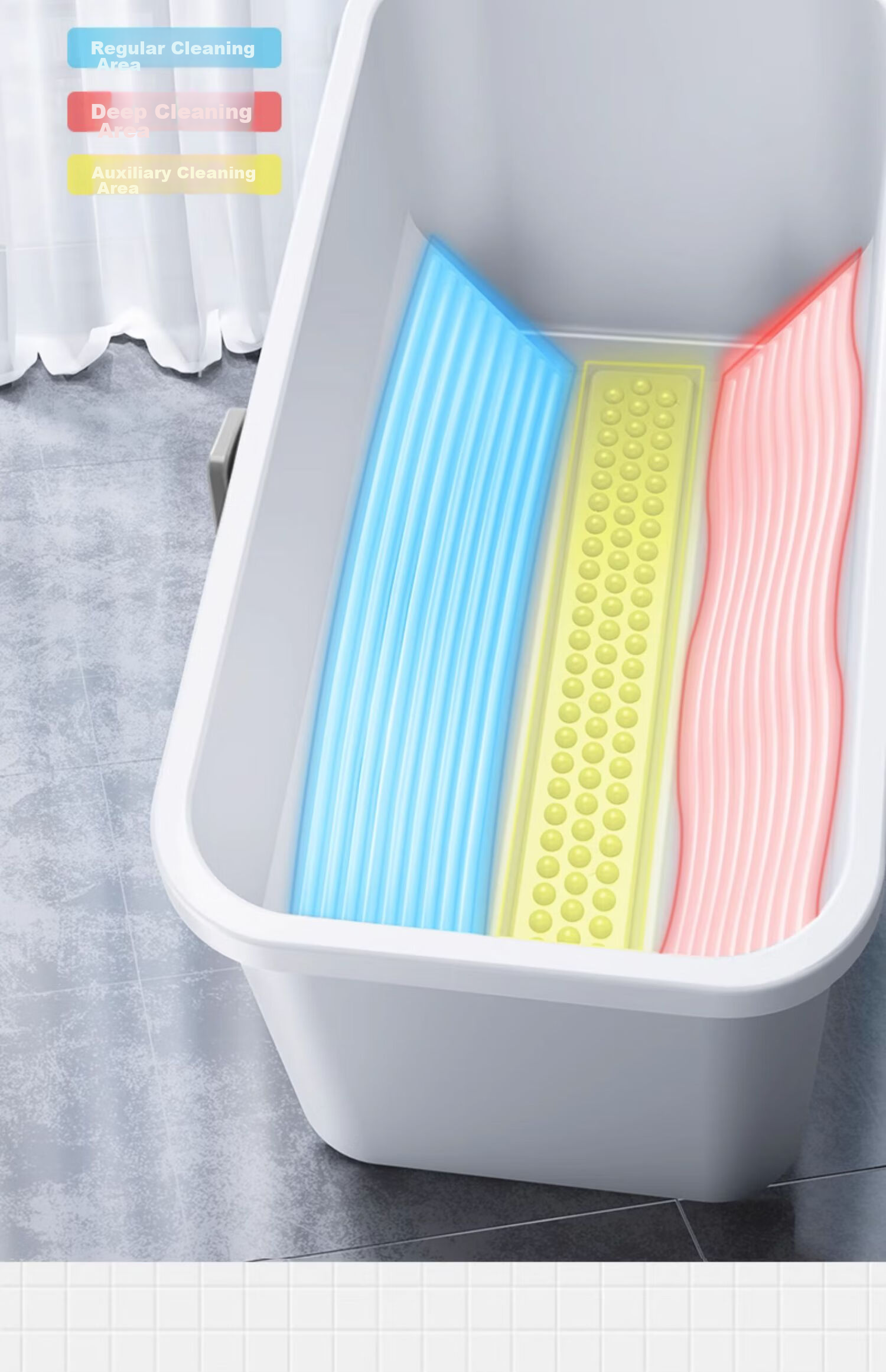 Jiabangshou Sponge Mop Floor Bucket, 33cm Household No-Hand Washing 2025 Model Mop Water Bucket, Rectangular with Enlarged Opening 7
