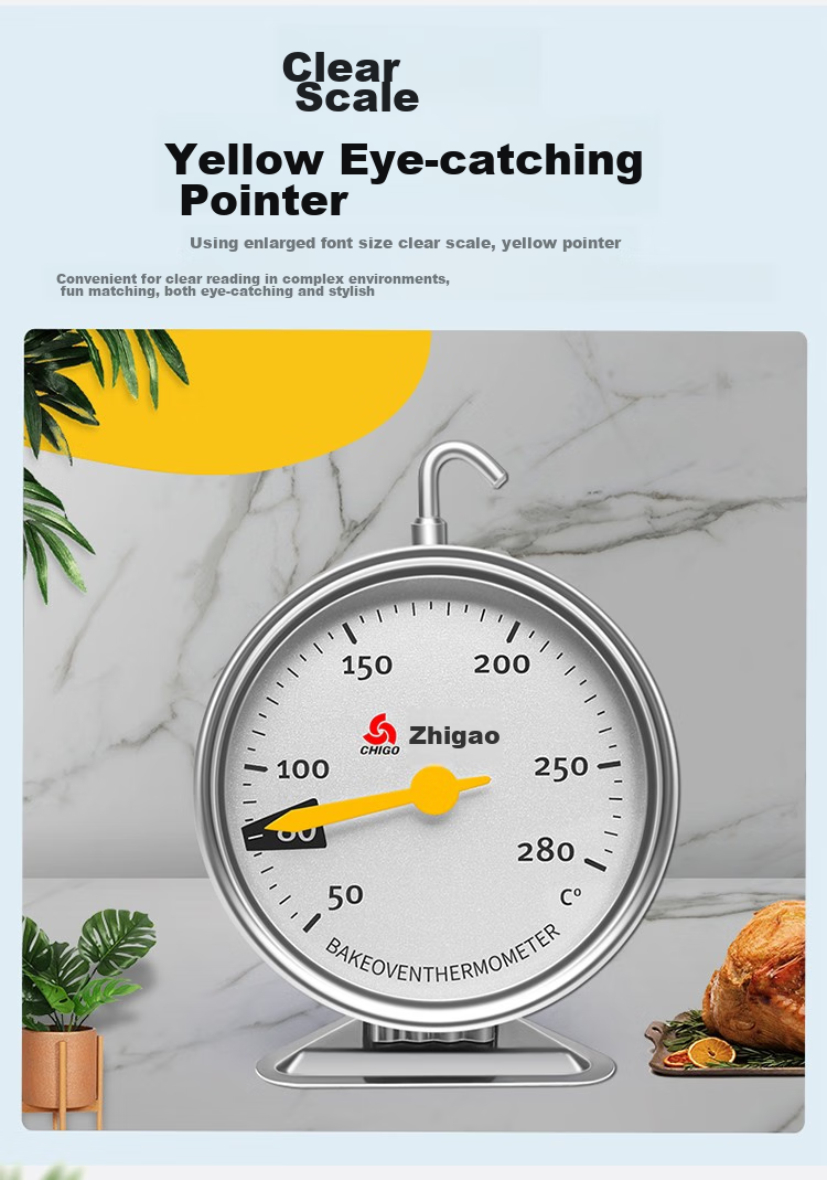 CHIGO Deep-Frying Thermometer, Baking Water Temperature Gauge, 304 Stainless Steel, Precise Kitchen-Specific High-Precision Heat-Resistant 15